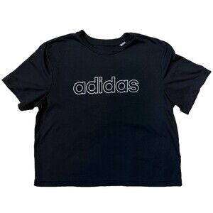 Adidas Primegreen Aeroready Women's Black Logo Crop Tee, M